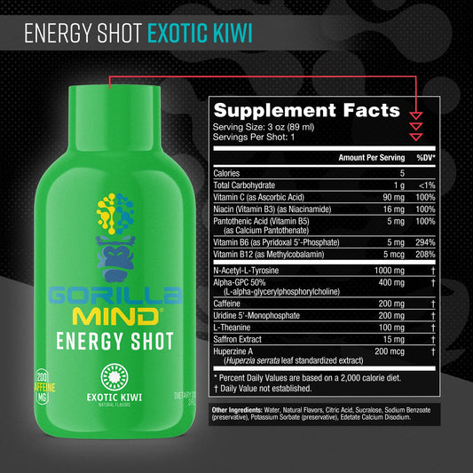 Gorilla Mind Energy Shot - Exotic Kiwi