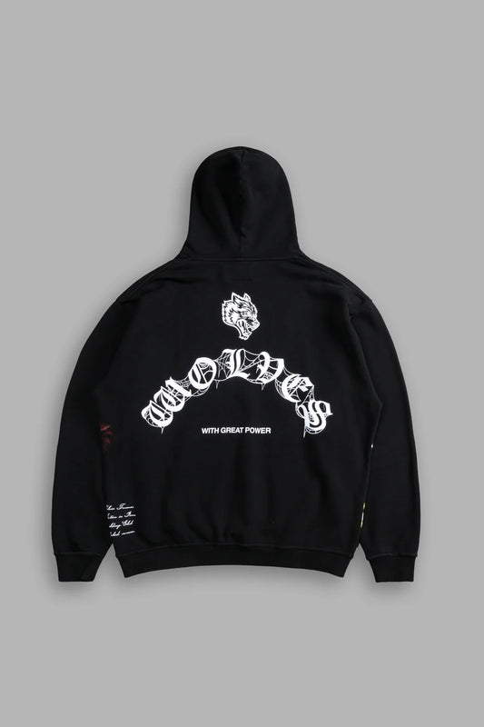 DARC SPORT SPIDERMAN HOODIE IN BLACK