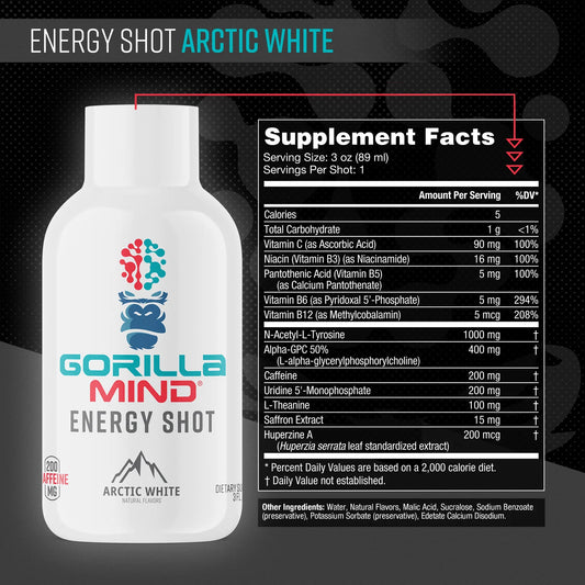 Gorilla Mind Energy Shot - Arctic White