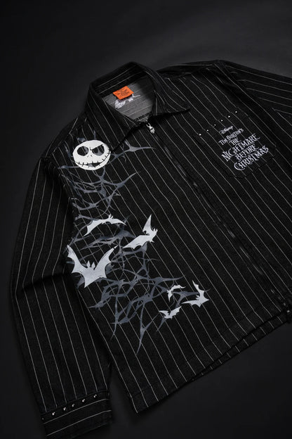 ETERNAL LOVE VINCE L/S SHIRT IN BLACK/WHITE PINSTRIPE