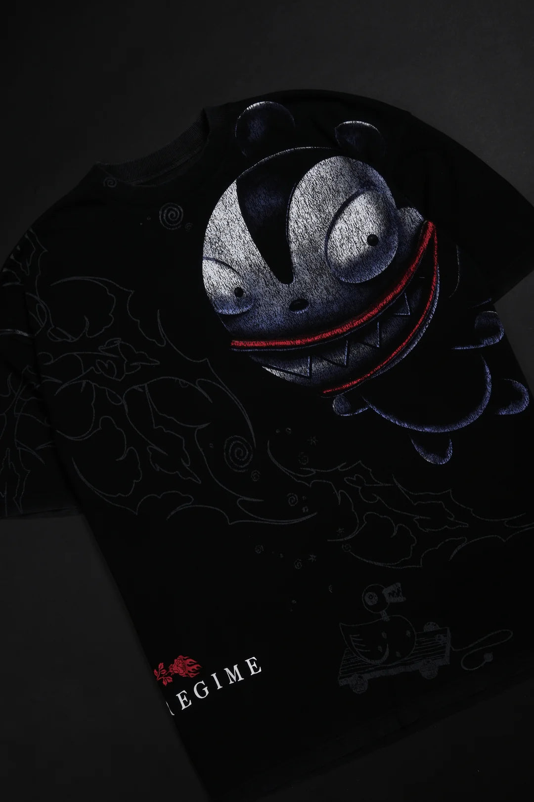 VAMPIRE TEDDY AMERICAN CLASSIC OVERSIZED TEE IN VINTAGE BLACK