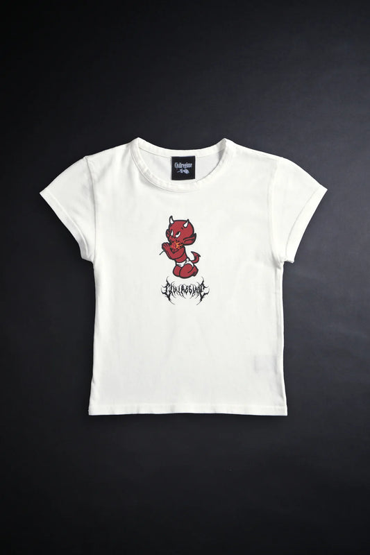 CIVILREGIME DEVIL CHILD BABY TEE IN BUTTER