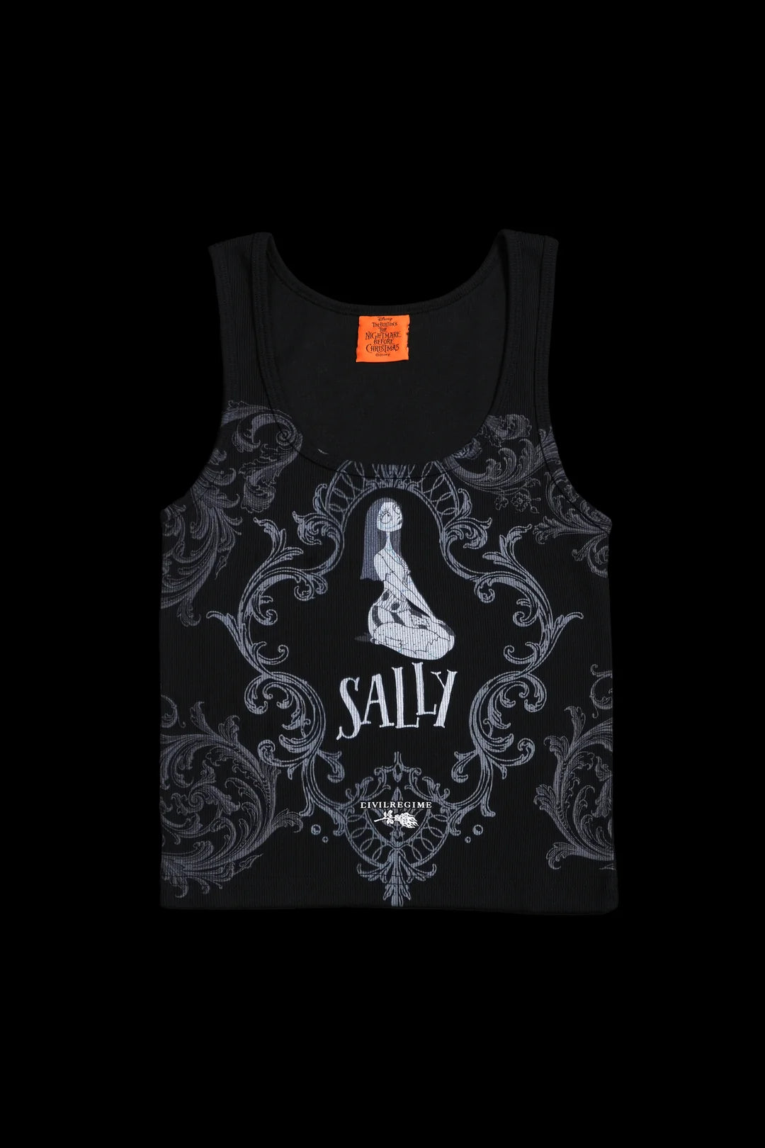 SALLY SWEETHEART CROPPED RIBBED TANK IN BLACK