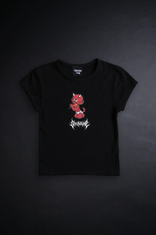 CIVILREGIME DEVIL CHILD BABY TEE IN BLACK