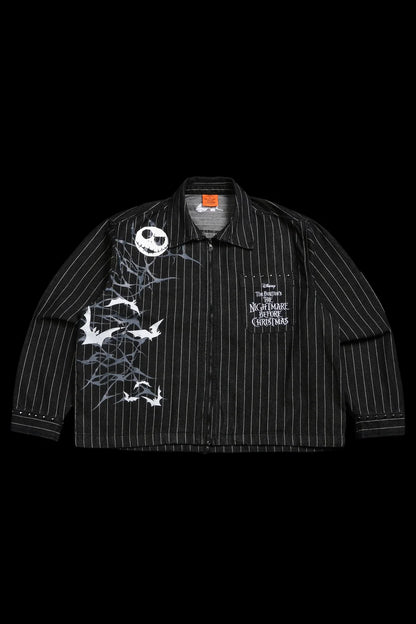 ETERNAL LOVE VINCE L/S SHIRT IN BLACK/WHITE PINSTRIPE