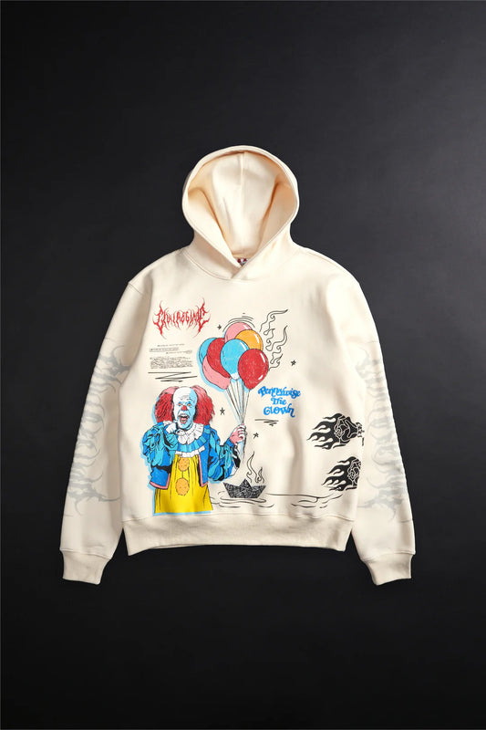 CIVIL REGIME PENNYWISE POWER CHAOS HOODIE IN BUTTER