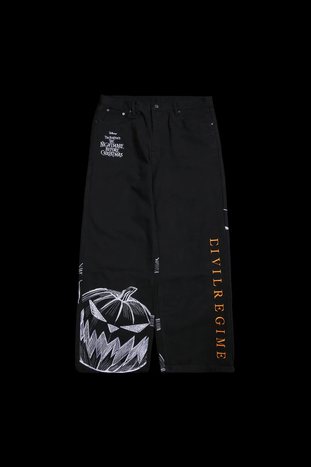 PUMPKIN FREIGHT RAW DENIM JEANS IN BLACK