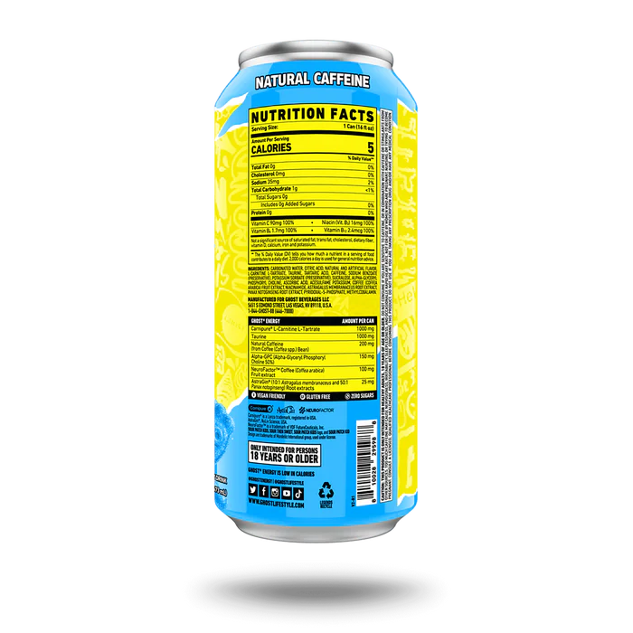 Ghost® Energy Drink - Sour Patch Kids® Blue Raspberry - 16oz.