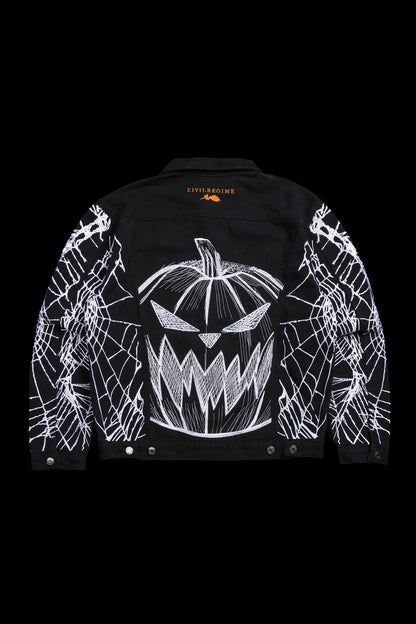 PUMPKIN FREIGHT RAW DENIM JACKET IN BLACK