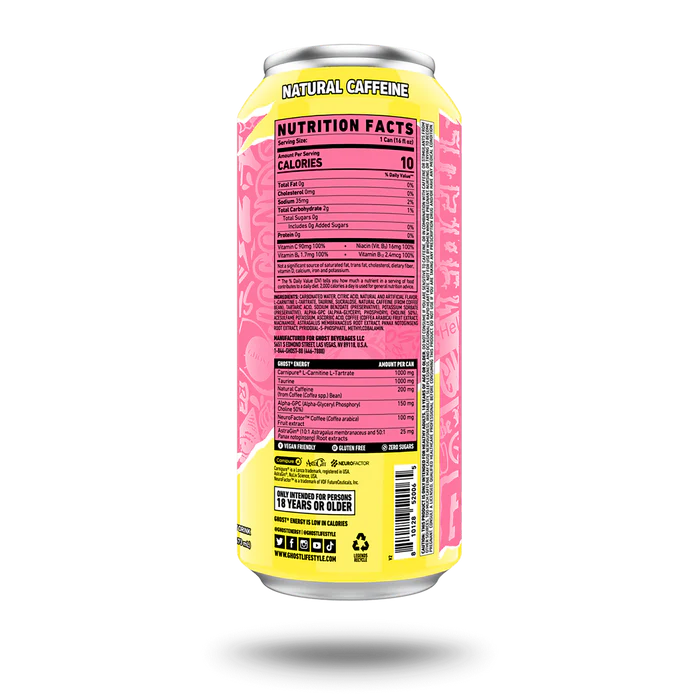 Ghost® Energy Drink - Sour Pink Lemonade - 16oz.