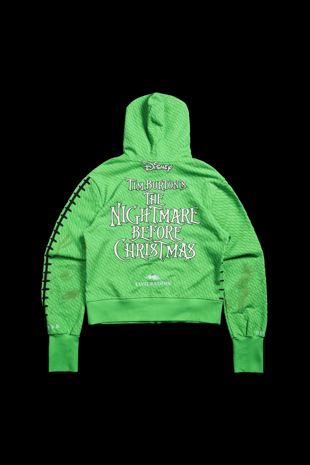 OOGIE BOOGIE CIVIL COWL ZIP UP HOODIE IN ACID GREEN