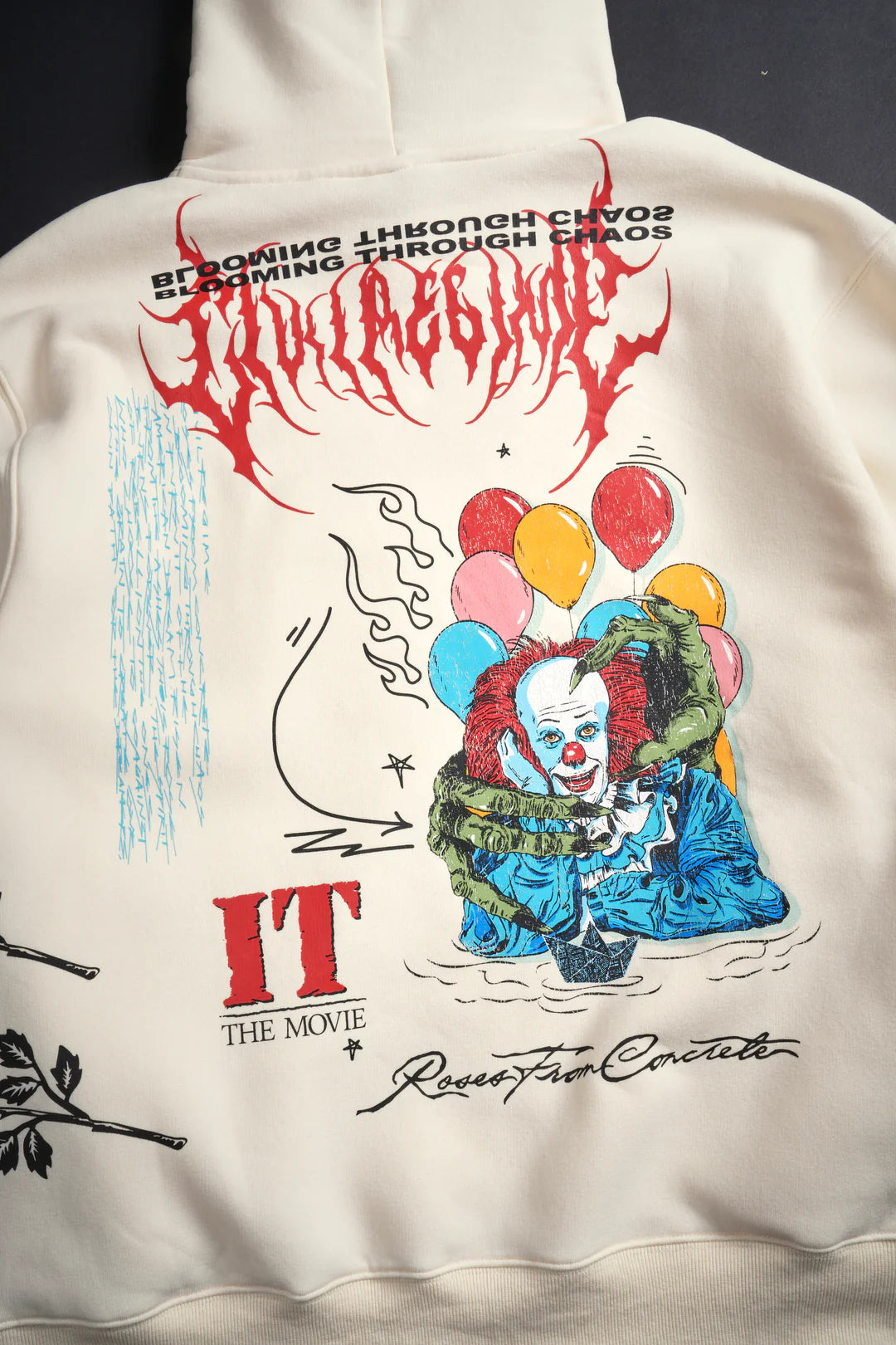 CIVIL REGIME PENNYWISE POWER CHAOS HOODIE IN BUTTER