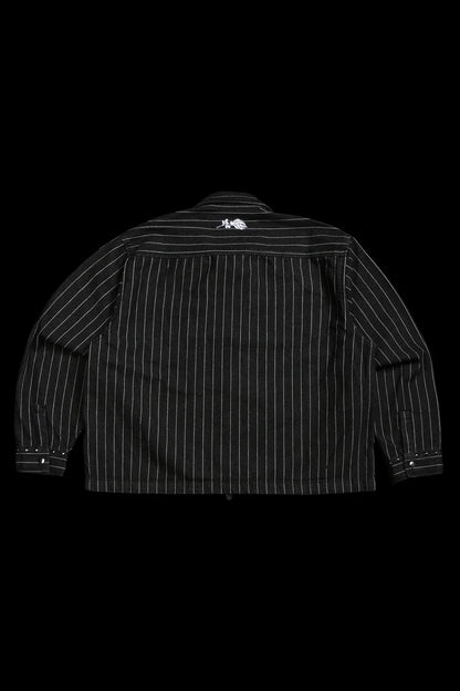 ETERNAL LOVE VINCE L/S SHIRT IN BLACK/WHITE PINSTRIPE